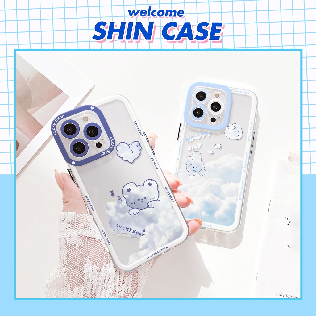 Ốp lưng iphone Blue Cloudy trong cạnh vuông 6/6plus/6s/6splus/7/7plus/8/8plus/x/xr/xs/11/12/13/pro/max/plus/promax
