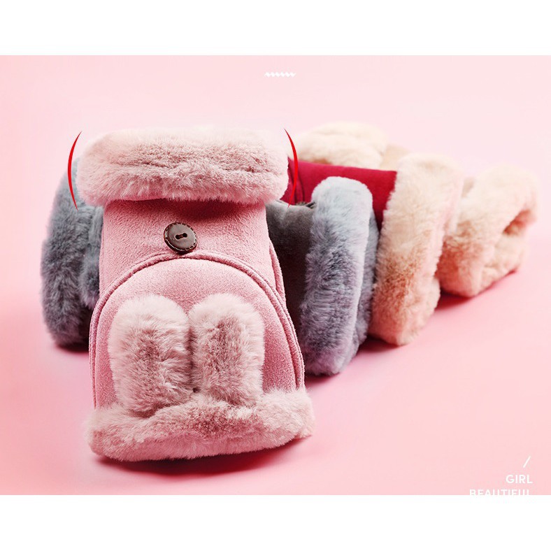 Găng tay nửa ngón tai thỏ style Hàn Quốc 2019 - LCTQ