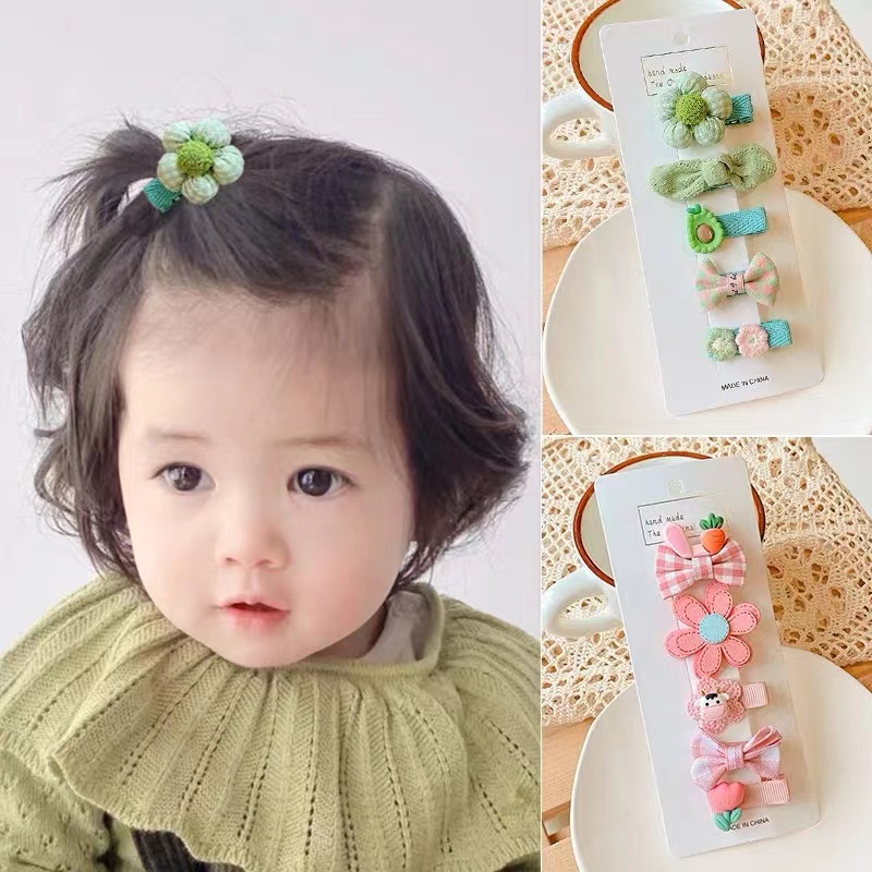 Kẹp Tóc Nơ Mặt Hình Hoa Dễ Thương Cho Bé Gái