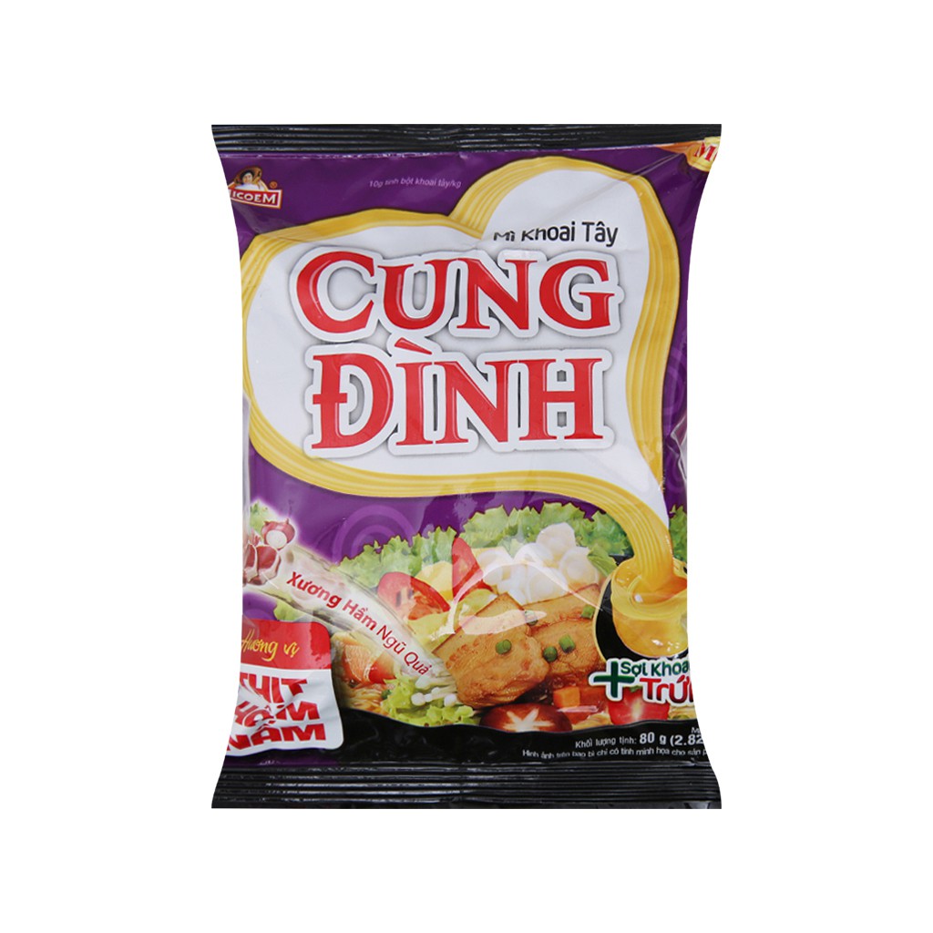 Mì Khoai Tây Cung Đình Hương Vị Thịt Hầm Nấm Thùng 30 Gói x 80g/gói