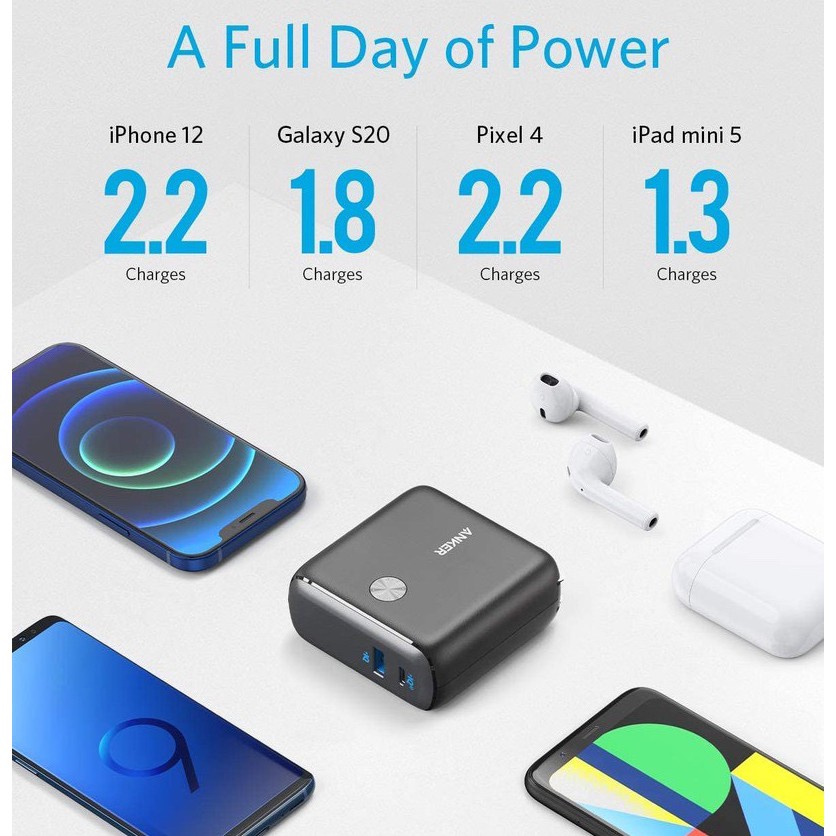 [Mã 66ELHASALE hoàn 7% đơn 500K] Sạc ANKER PowerCore Fusions 10000mAh sạc nhanh PD Iphone 20W - Mã A1623