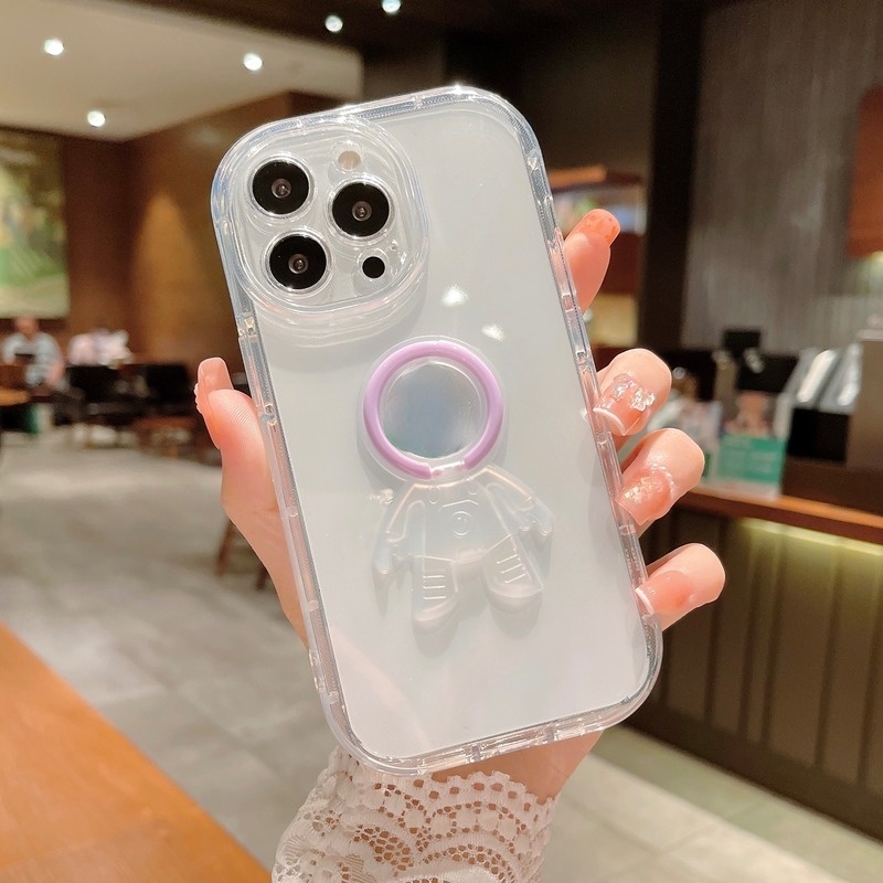 Ốp Điện Thoại Silicone Trong Suốt Chống Sốc In Hình Phi Hành Gia Cho iPhone 13 12 11 Pro MAX XS MAX XS XR X
