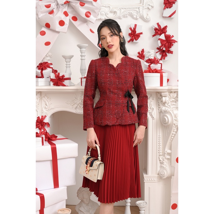 [Mã BMBAU300 giảm 7% đơn 499K] Áo khoác dạ tex Rose Vest kiêu kì [VE121021]