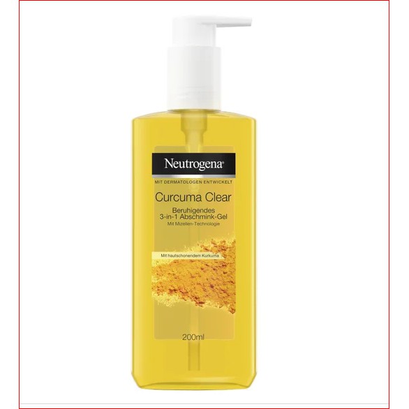 Gel rửa mặt  tẩy trang 3in1 NEW Neutrogena Curcuma Clear - tinh chất Nghệ tươi