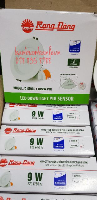 Đèn LED âm trần cảm biến Rạng Đông 110 /9w