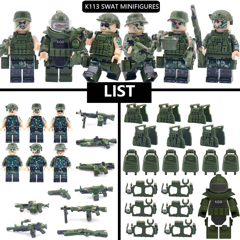 Mô Hình Đồ Chơi Lắp Ráp Đội Swat Team Swat Team Minifigure Tương Thích Với Khối Xây Dựng Dành Cho Bé Trai