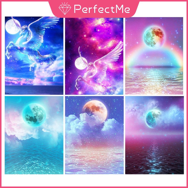 Bộ tranh đính đá DIY họa tiết kỳ lân 5D độc đáo kích thước 30x40cm tiện dụng trang trí nội thất