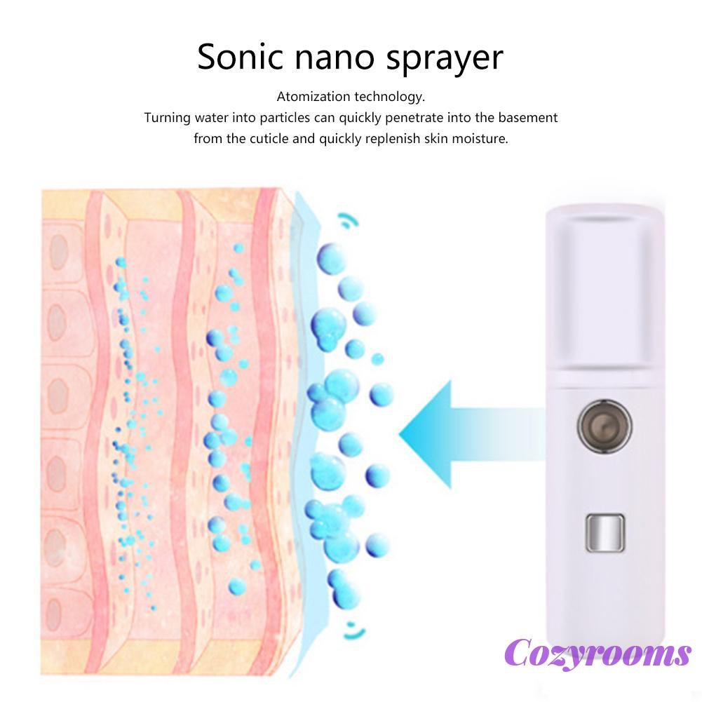 (Hàng Mới Về) Máy Phun Sương Nano Dưỡng Ẩm Da Mặt Sạc Usb 20ml
