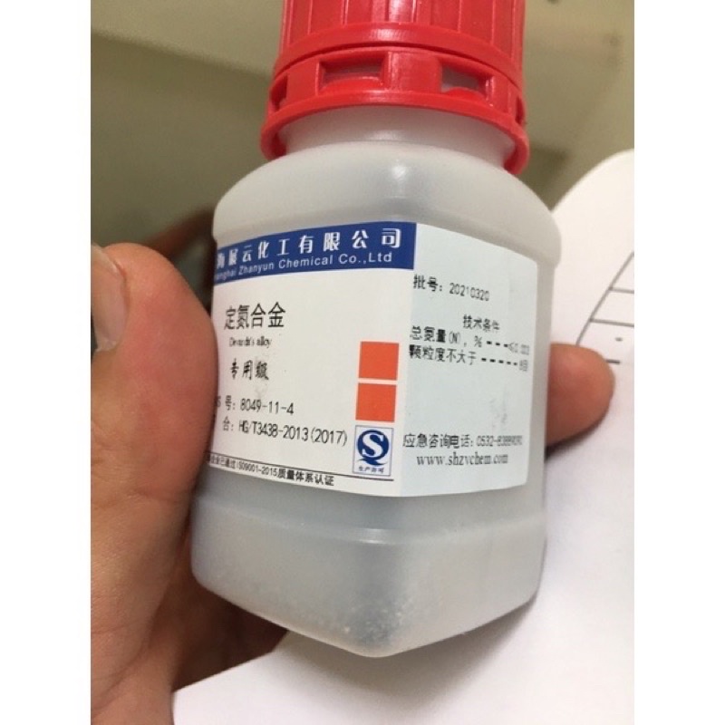 Hóa chất Devarda's alloy CAS 8049-11-4 lọ 100g Hợp kim Devarda alloy AlCuZn devada alloy