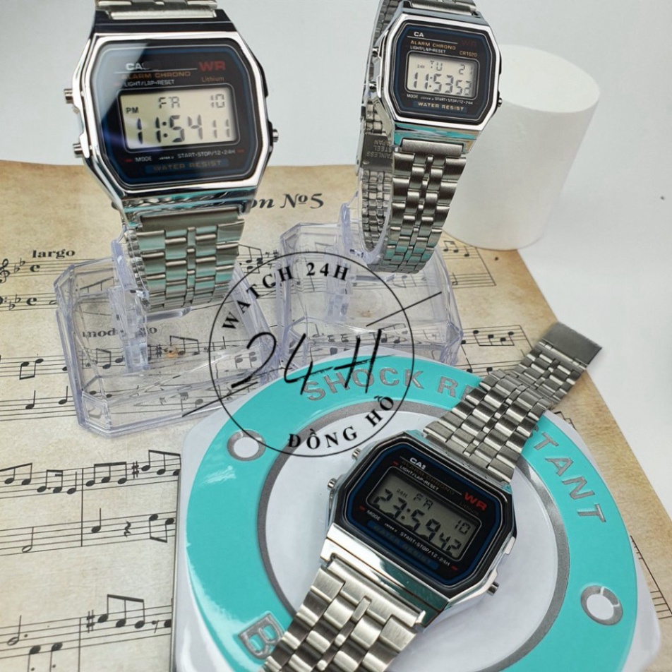 Đồng hồ nam nữ Casio A159 WR06, dây thép không gỉ sang trọng,kiểu dáng hot nhất 2021