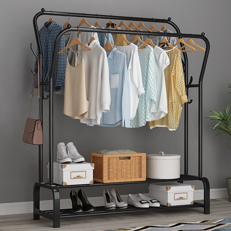 Giá Treo Quần Áo  2 Thanh Treo Đồ Có Móc