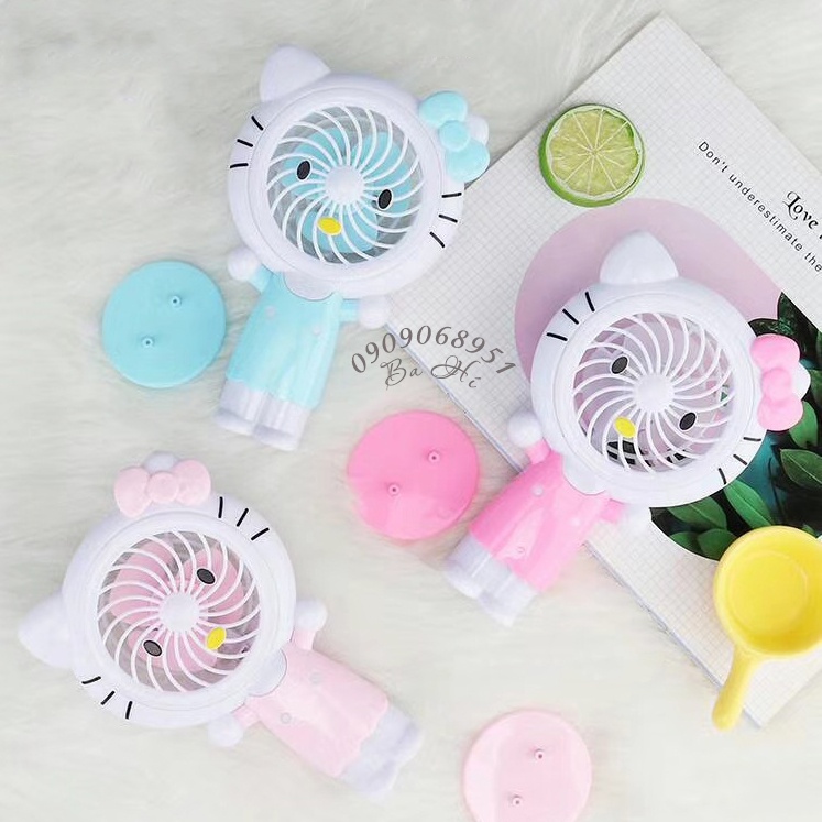 Quạt mini sạc cầm tay kitty cute