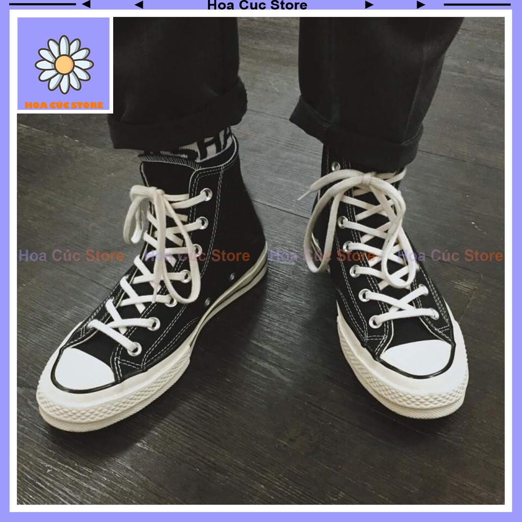 Giày_Converse Đen Cổ Cao Hàng Cao Cấp Full Box + Bill