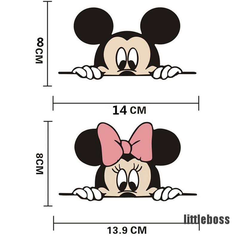 1 Sticker Dán Kính Chiếu Hậu Hình Chuột Mickey Đáng Yêu 14x8cm