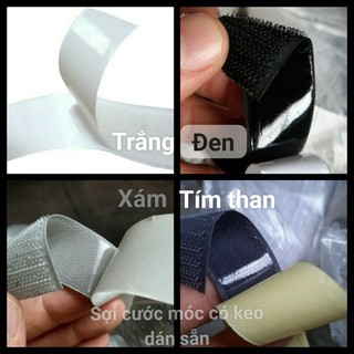 Dán sé/Băng dính gai, khóa nhám, rộng 2.5cm có sẵn keo sẵn
