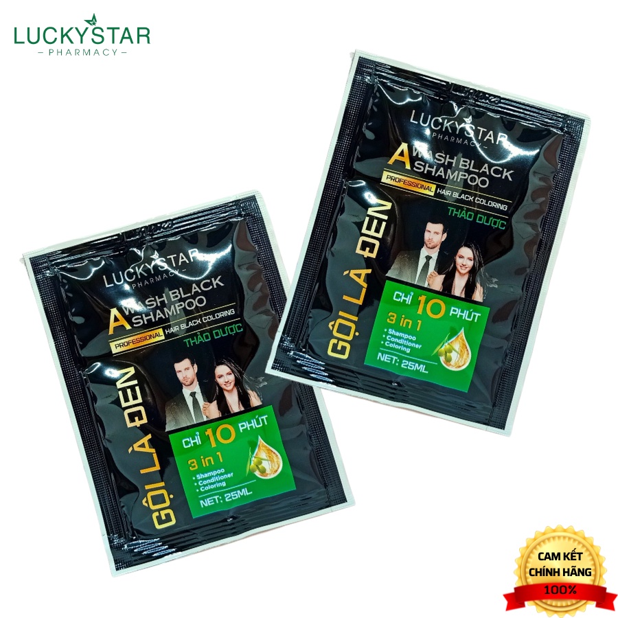 Gội Là Đen Phủ Bạc Thảo Dược Cao Cấp Lucky Star 25ml