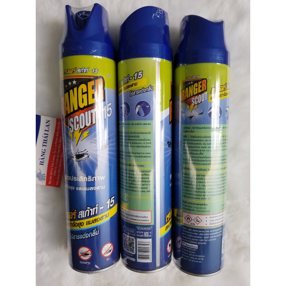Bình Xịt Côn Trùng Ranger Thái Lan 600ml- Xịt muỗi- xịt gián xịt kiến