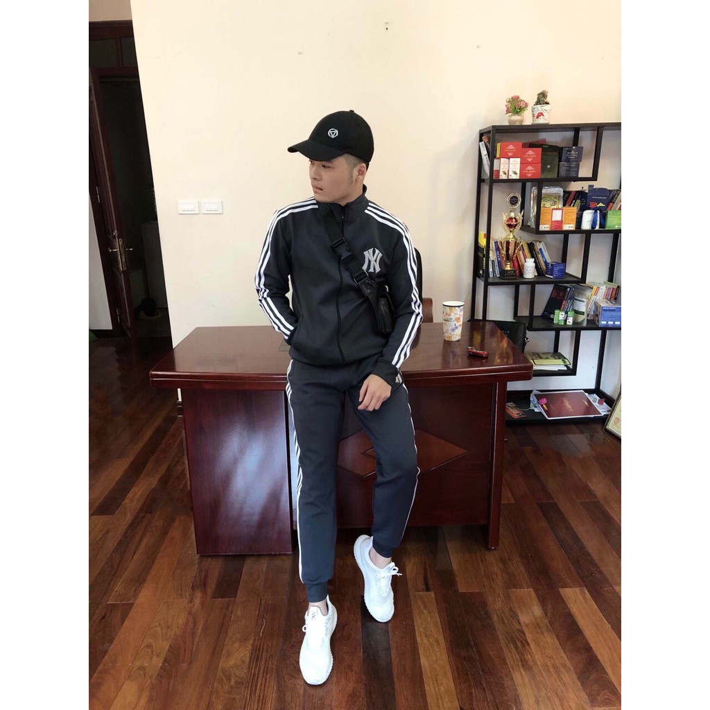 Bộ đồ thể thao nam thu đông ép vân có khóa kéo vải mịn | BigBuy360 - bigbuy360.vn