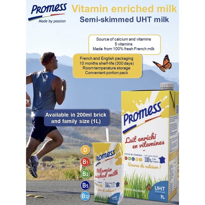 Date 3/2024-Thùng 6 hộp 1L sữa tươi không đường Vitamin Promess .