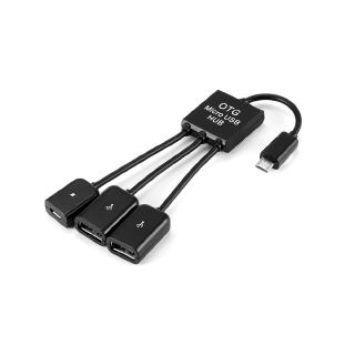 3 in 1Micro USB OTG Hub Multi-function Adapter Cable Connector Male to Female Dual USB 2.0 Power Charging Micro USB