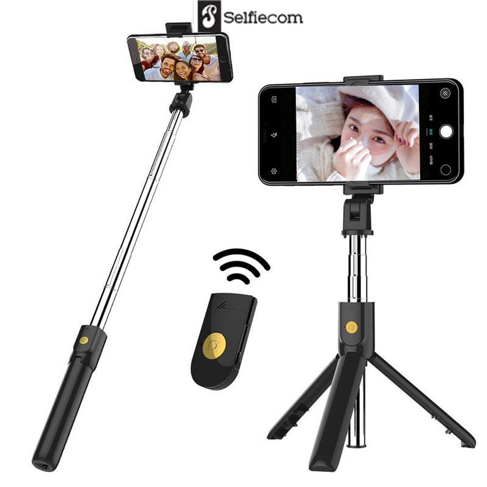 Gậy chụp ảnh tự sướng Selfiecom , Q07, K07 - Tích hợp 3 chân tripod và remote bluetooth chụp từ xa