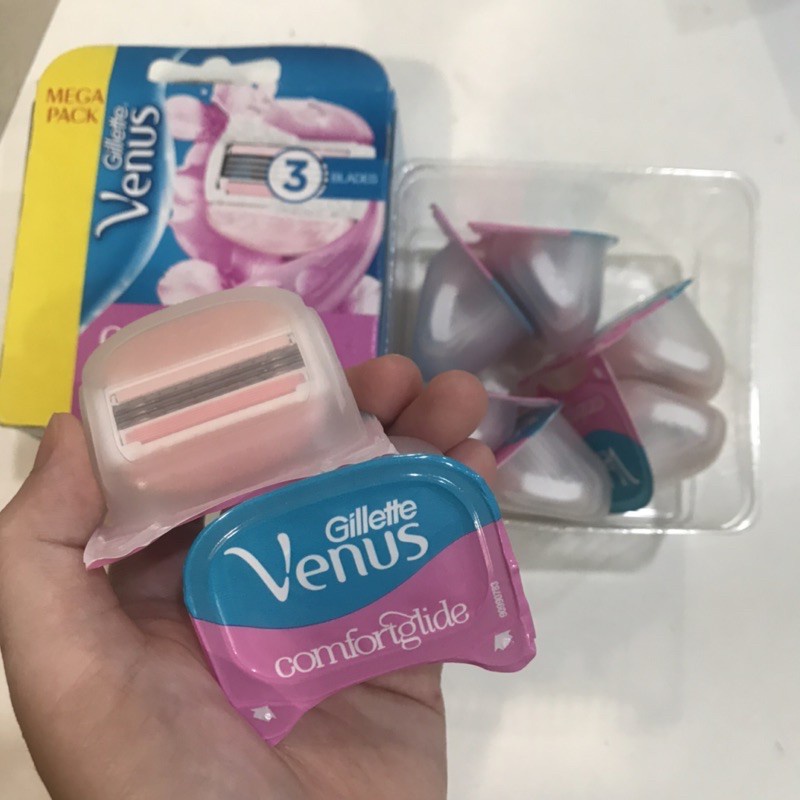 Bộ 2 Dao Cạo Đầu Bơ 3 Lưỡi Tiện Lợi Cho Nữ Gillette Venus Women's Comfortglide 3 Blade Disposable Razor, White Tea