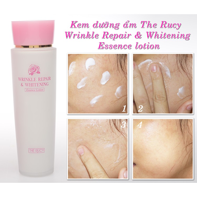 Kem dưỡng ẩm dưỡng trắng The Rucy Wrinkle Repair & Whitening Essence Lotion 150ml