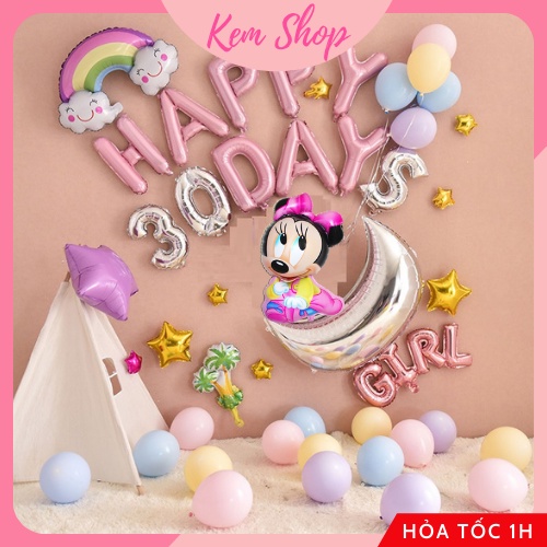 Set trang trí sinh nhật Kem Shop chủ đề Mickey cho bé trai bé gái đáng yêu dễ thương - K201