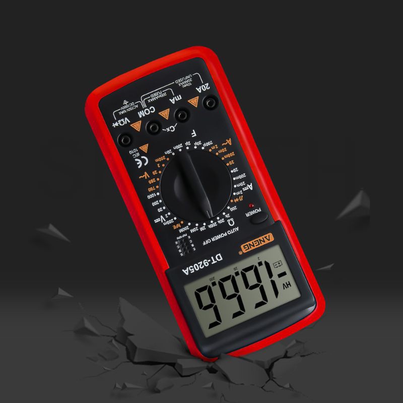 AOT.DT9205A Digital Multimeter hFE AC DC Triode Diode Resistance Amp Electric Tester