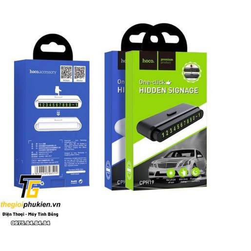 Hộp ghi số điện thoại chính hãng Hoco hỗ trợ khi đỗ xe gắn trên Taplo xe hơi
