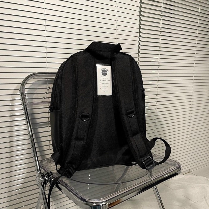 Balo Ulzzang Đen Viền Phản Quang Backpack SS3 REGODS Shop Balo Basic Đi Học Đi Chơi Unisex (Tặng Bông 7 Màu)