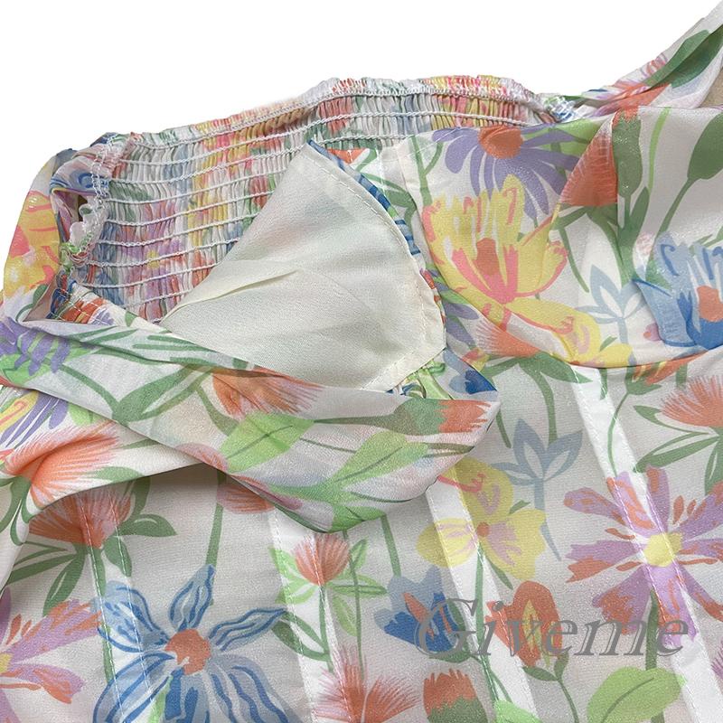 Áo Lửng Hai Dây Họa Tiết Hoa Ngọt Ngào Thời Trang Mùa Hè Cho Nữ