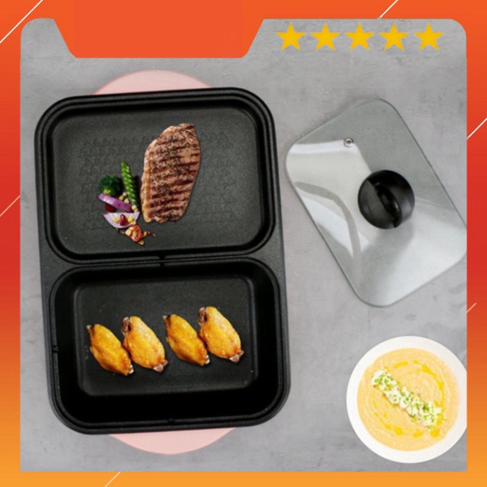 Bếp Lẩu Nướng 2 Ngăn Đa Năng Hàn Quốc, Nồi Lẩu Nướng 2 in 1 BẢO HÀNH 1 ĐỔI 1 Jelama.shop BAHA1515
