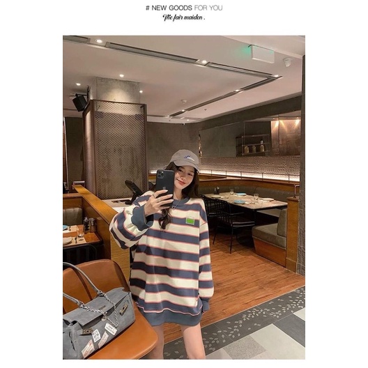 áo sweater kẻ dài tay to rộng chất đẹp ka
