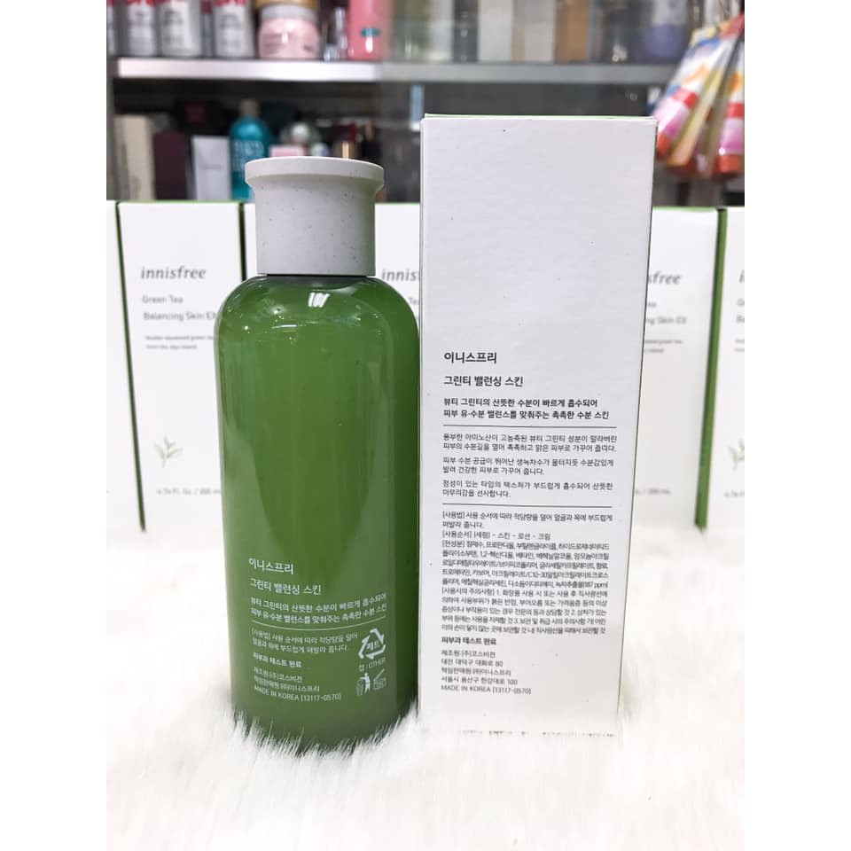 Nước Hoa Hồng Trà Xanh Innisfree Green Tea Balancing Skin EX 200ml Mẫu Mới 2019