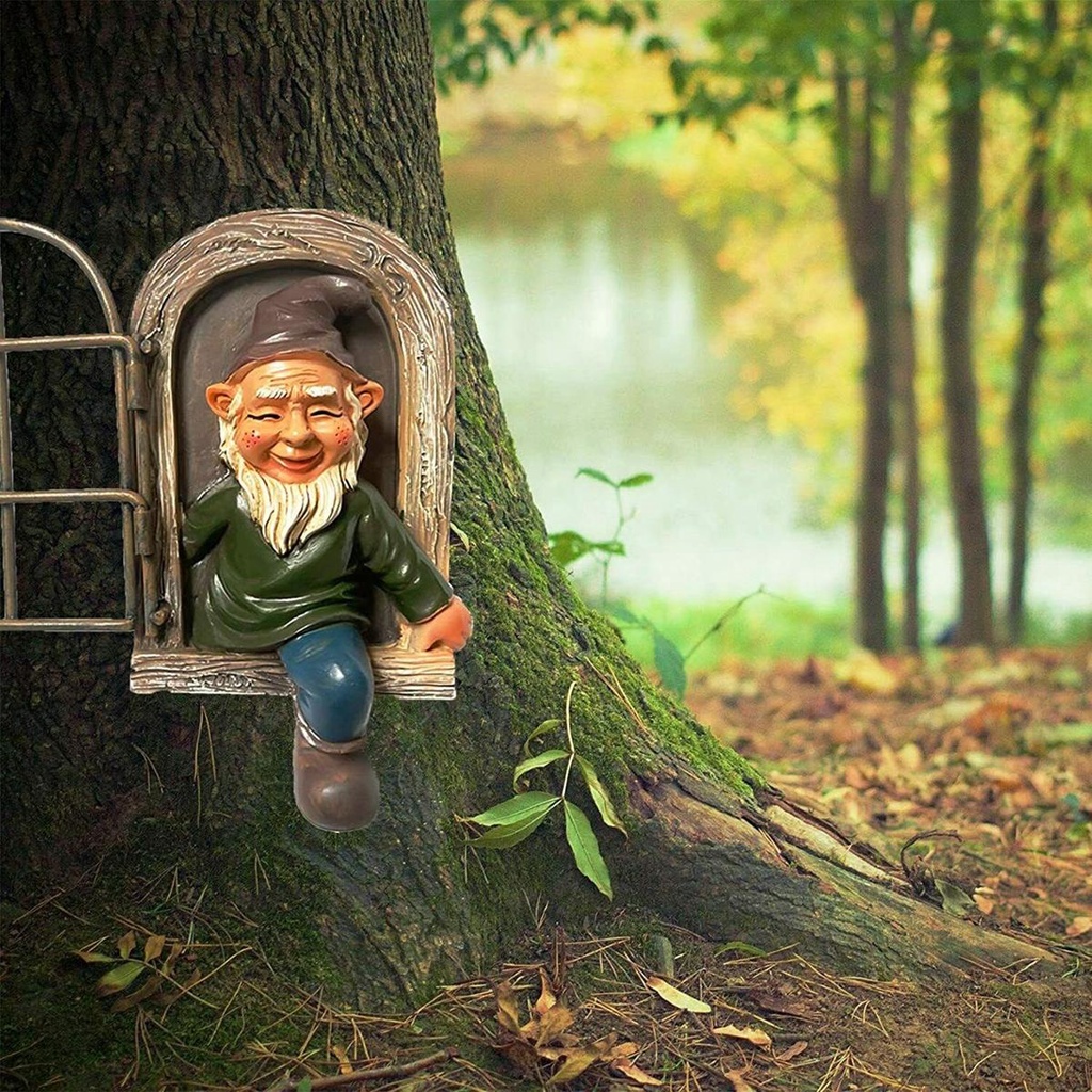 IVORY Gnome Tượng Chú Lùn Bằng Nhựa Resin Thủ Công Trang Trí Tòa Án