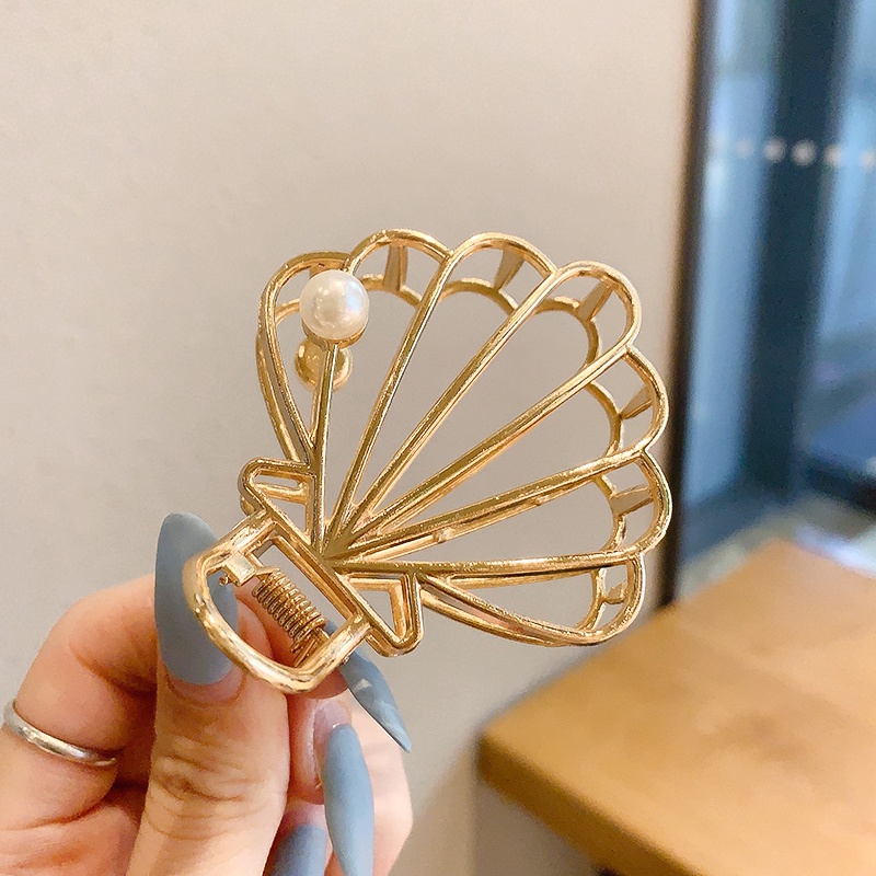 Kẹp tóc kim loại hình cá mập đơn giản phong cách Hàn Quốc