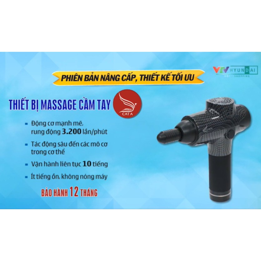 Súng Massage cầm tay cao cấp cát á 6 đầu Massage EM009 - Màn LCD, Phím Điều Chỉnh Cảm Ứng