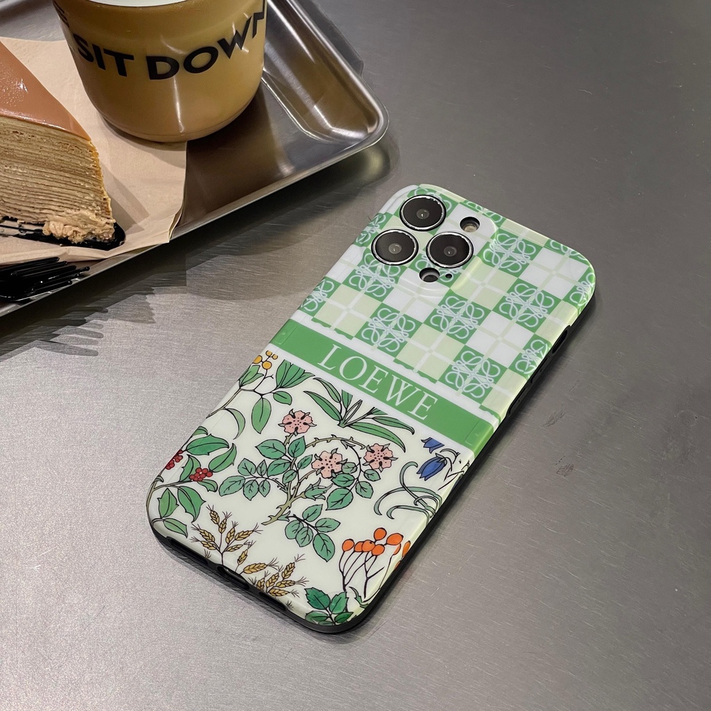 Ốp Điện Thoại Họa Tiết Kẻ Ô Và Hoa Sang Trọng Cho iphone 13 Pro Max i13 13pro 11ProMax i11 X XR Xs Max 7plus 8plus 12Pro 12 Pro Max