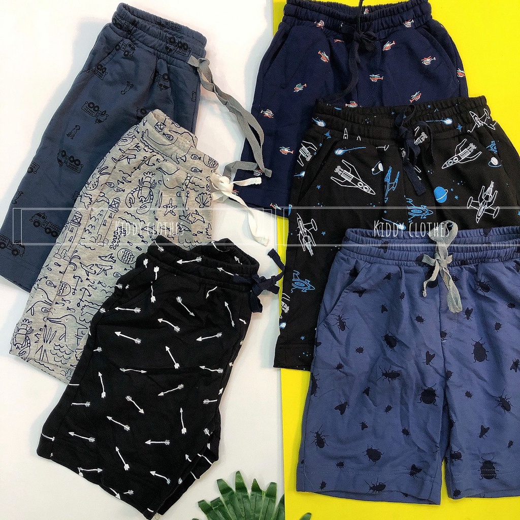 Quần short da cá bé trai xuất dư xịn/Quần thun cotton da cá bé trai