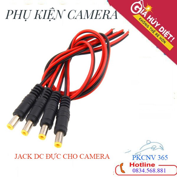 Jack DC đực  cấp  nguồn cam DC cho Camera - Jack DC đực Dây đỏ đen | BigBuy360 - bigbuy360.vn