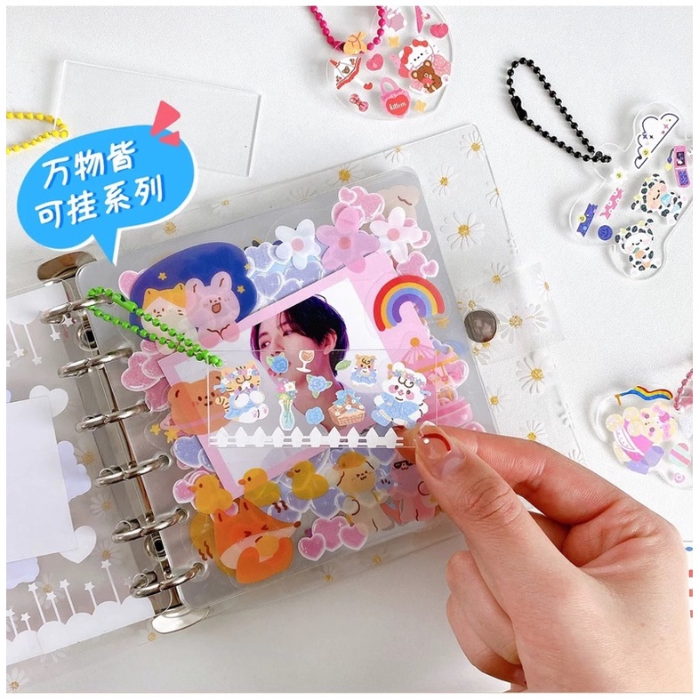 Bộ DIY 2 Móc Khoá Dễ Thương Tặng Kèm Sticker