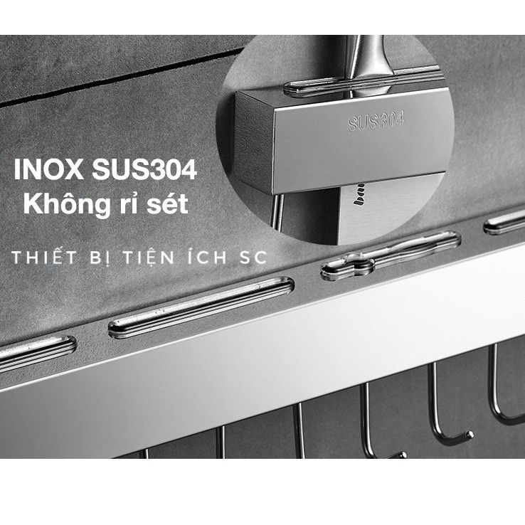 Giá Treo Dao, Kệ Treo Dao Đa năng INOX SUS 304 Dán Tường Gạch Men ( Có Kèm Keo Dán - 3 Kích Thước 40 -50 -60 CM )