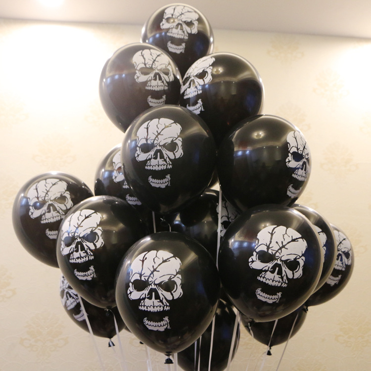 Set 10/ 14 bong bóng màu cam/ đen trang trí halloween