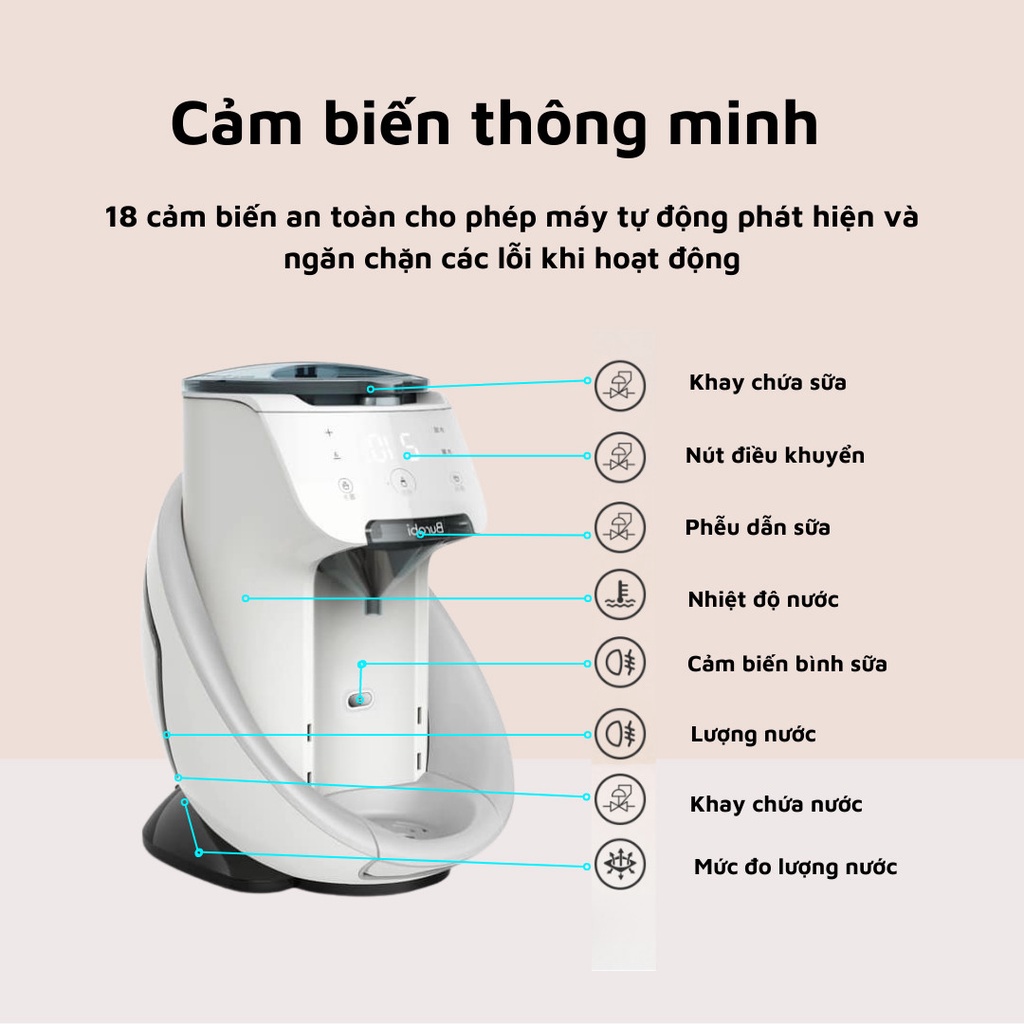 (BẢO HÀNH CHÍNH HÃNG) - Máy pha sữa Burabi thông minh nhanh nhất thế giới O2 thế hệ 6+