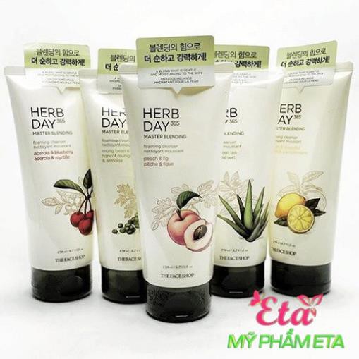 Hàng Hàn- Sữa rửa mặt The Face Shop Herb Day 365 Cleansing Foam TFS cho làn da sáng và mịn màng 170ml