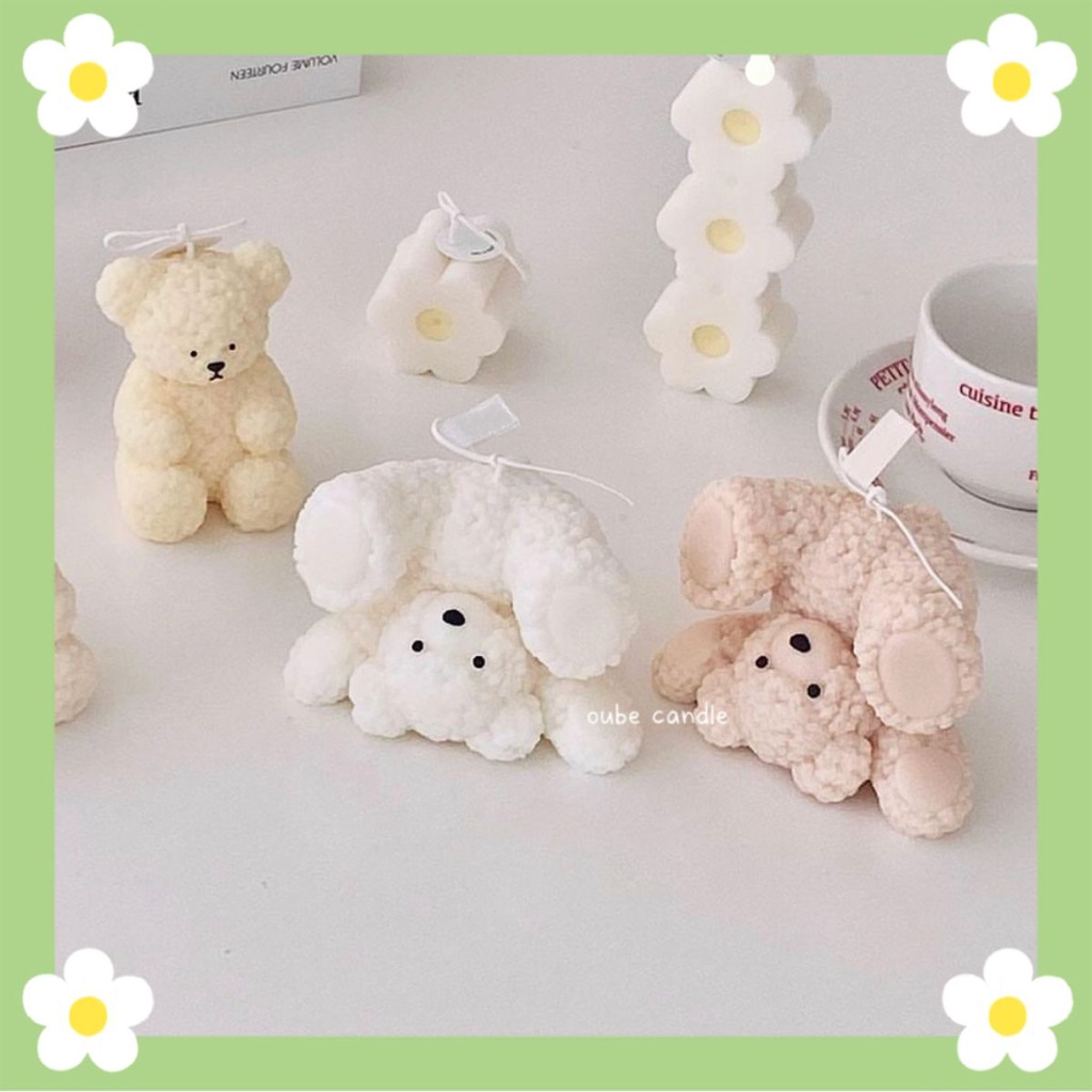 Nến Thơm Trang Trí Phòng Tinh Dầu Cao Cấp Tạo Hình Chú Gấu Nhào Lộn | Oube Candle NT108