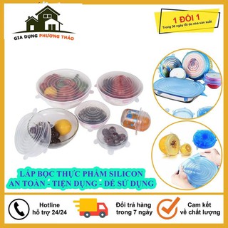 Lắp bảo quản thực phẩm, bộ 6 lắp silicon bảo quản thực phẩm đa năng siêu tiện dụng, an toàn tuyệt đối khi sử dụng
