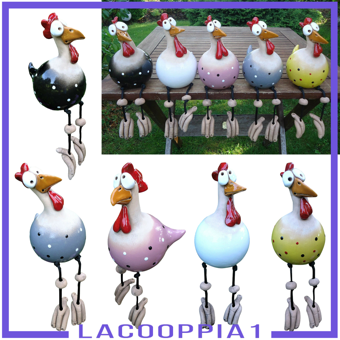 [LACOOPPIA1]Chicken Figurine Resin Statue Festival Gifts Patio Yard Art decorate