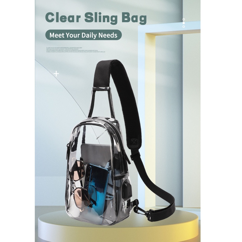 Túi Đựng Điện Thoại Đeo Chéo Ngực Bằng PVC Trong Suốt Cho Nam Và Nữ